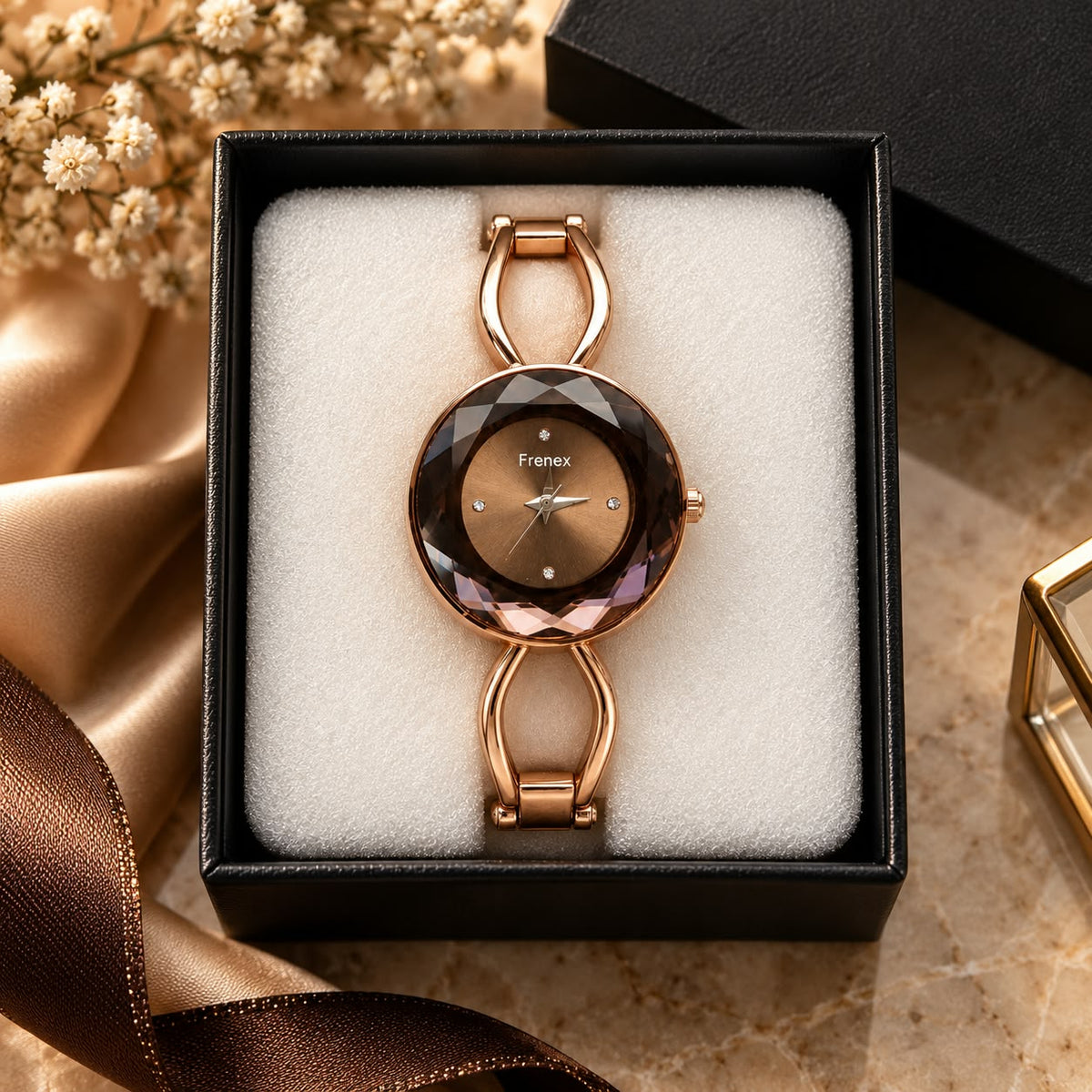 Rose Gold Crystal Elegance Watch