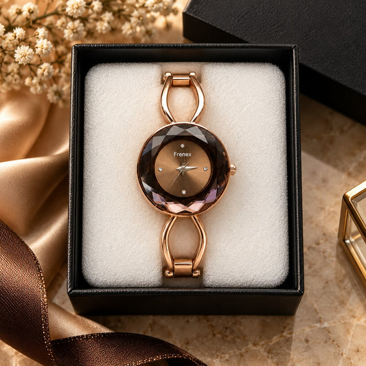 Rose Gold Crystal Elegance Watch