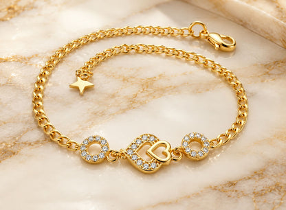 Infinity Heart Gold Bracelet