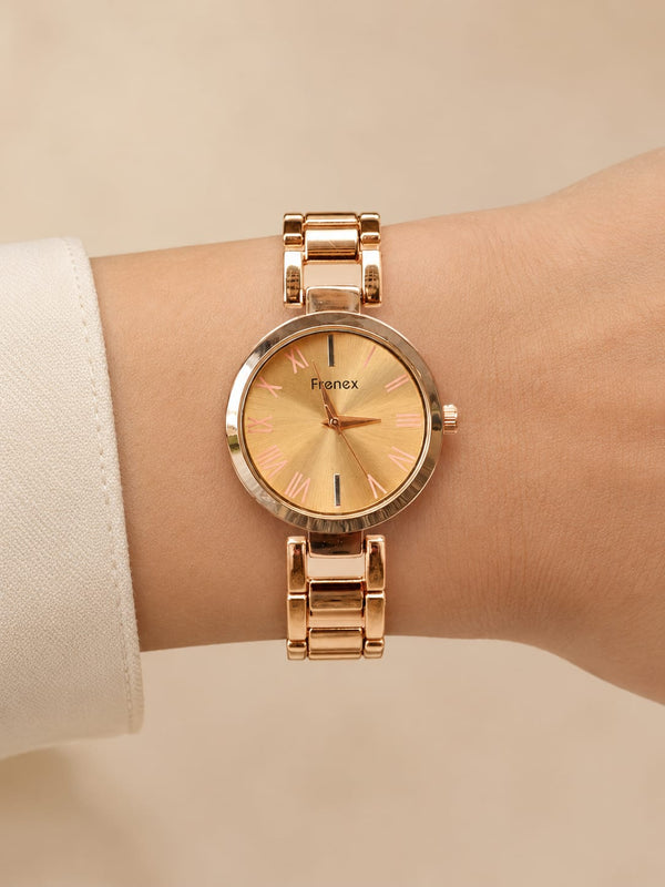 Rose Gold Roman Dial Watch